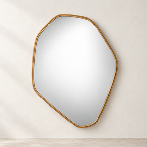 Ruby Wall Mirror - Natural Rattan Pebble Frame - 83cm
