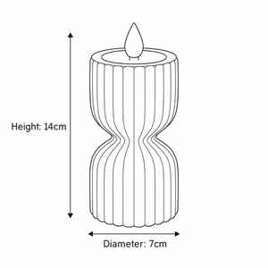 Luxe LED Candle - Grey - 14cm