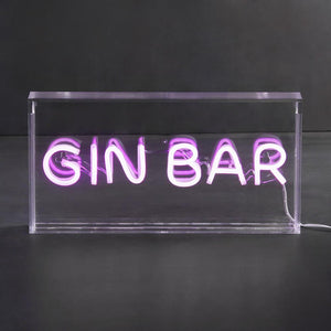 Gin Bar LED Neon Acrylic Box