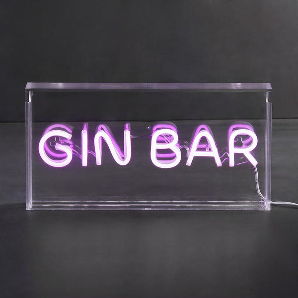 Gin Bar LED Neon Acrylic Box