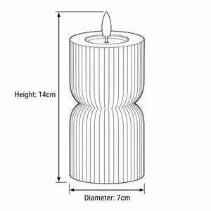 Luxe LED Candle - Stone -14cm