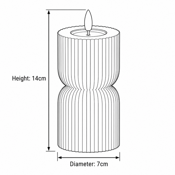 Luxe LED Candle - Stone -14cm