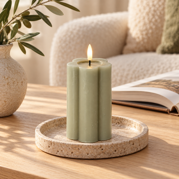Luxe LED Candle - Grey - 12cm