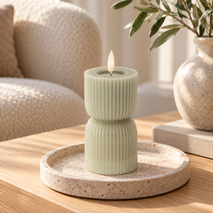 Luxe LED Candle - Grey - 14cm