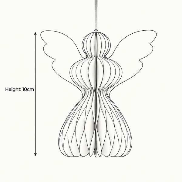 Light Grey Paper Angels - Pack of 5 - 10cm