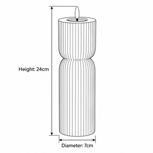 Luxe LED Candle - Stone - 24cm