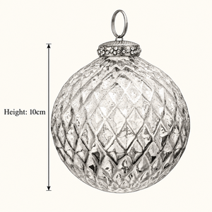 Coffee Ombre Hobnail Bauble - Glass - 10cm