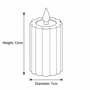 Luxe LED Candle - Grey - 12cm
