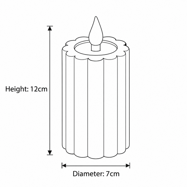Luxe LED Candle - Grey - 12cm