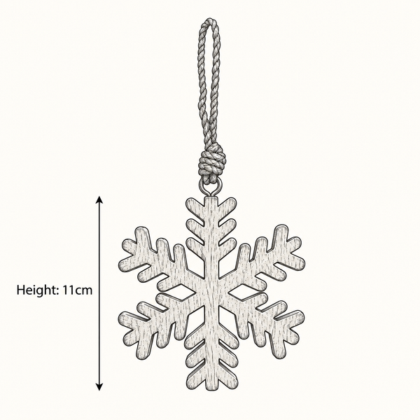 Wooden Snowflake Decoration - 11cm