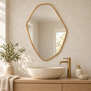 Ruby Wall Mirror - Natural Rattan Pebble Frame - 80cm