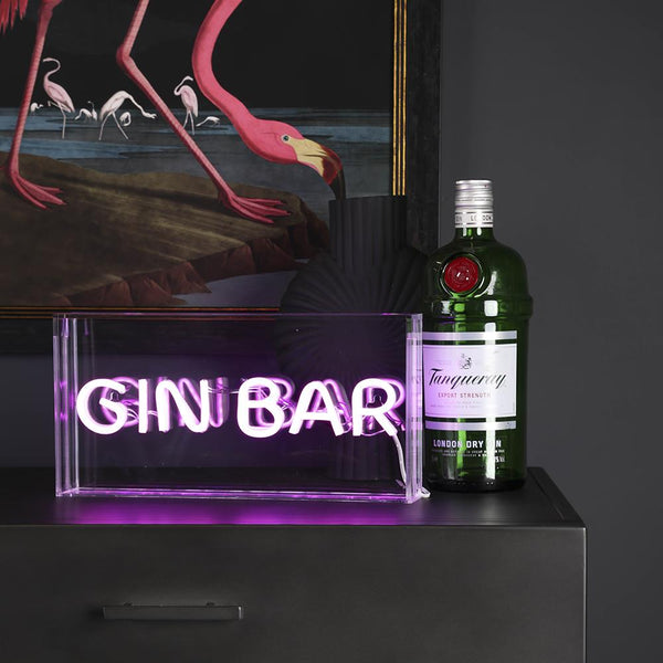 Gin Bar LED Neon Acrylic Box
