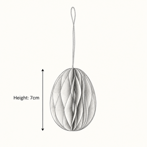 Grey Paper Egg Baubles - Pack of 10 - 7cm
