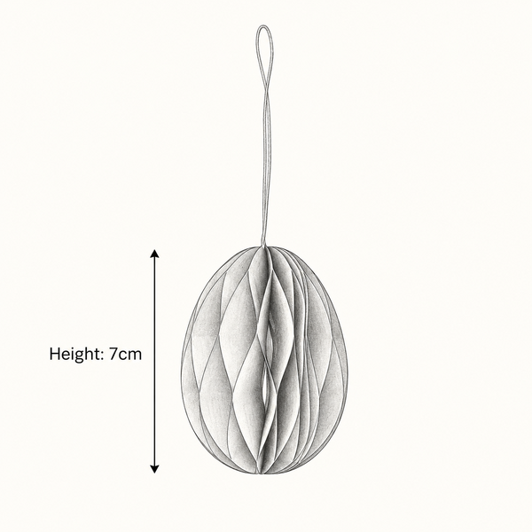 Grey Paper Egg Baubles - Pack of 10 - 7cm