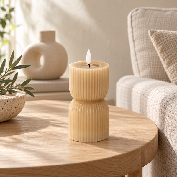 Luxe LED Candle - Stone -14cm