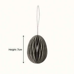 Moss Grey Paper Egg Baubles - Pack of 10 - 7cm