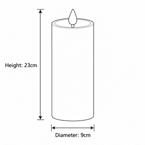 Luxe LED Candle - Taupe - 23cm