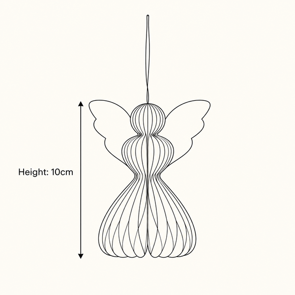 Frosty White Paper Angels - Pack of 5 - 10cm