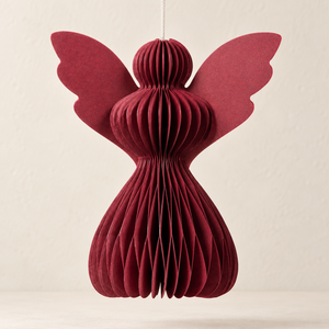 Cranberry Red Paper Angels - Pack of 5 - 10cm