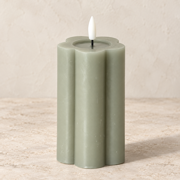 Luxe LED Candle - Grey - 12cm