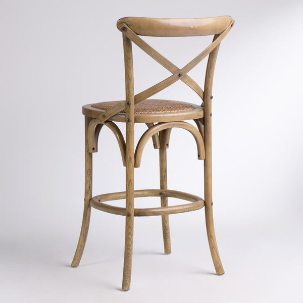 French Cross-Back Bar Stool