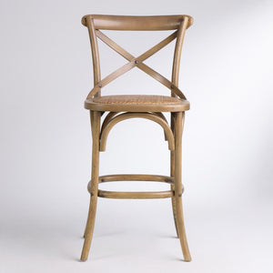 French Cross-Back Bar Stool