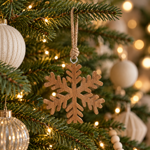 Wooden Snowflake Decoration - 11cm