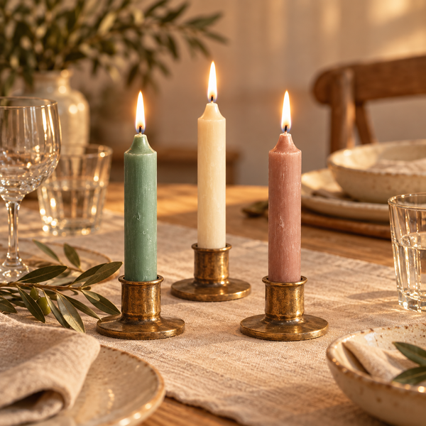 Rustic Dinner Candle Rustic Dinner Candle lifestyle image