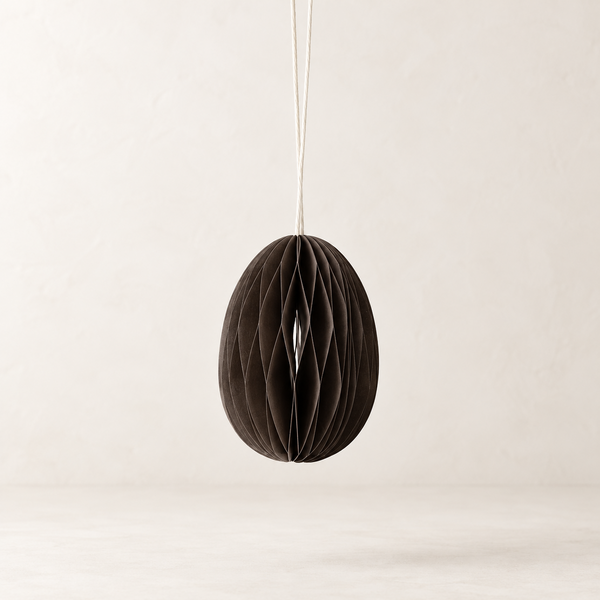 Moss Grey Paper Egg Baubles - Pack of 10 - 7cm