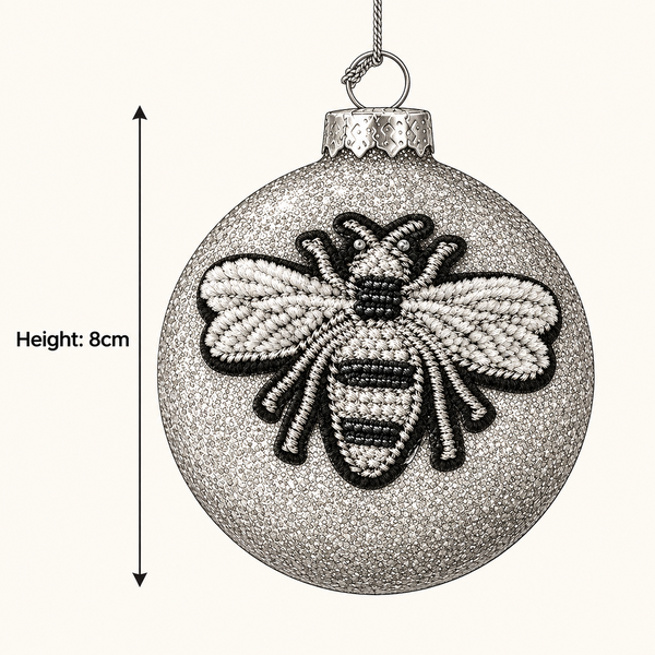 Gold Bee Glitter Bauble - Gold Glass - 8cm