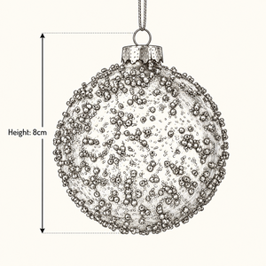 Chunky Gold Glitter Bauble - Black and Gold Glass - 8cm