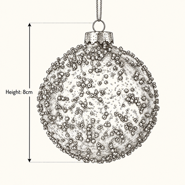 Chunky Gold Glitter Bauble - Black and Gold Glass - 8cm