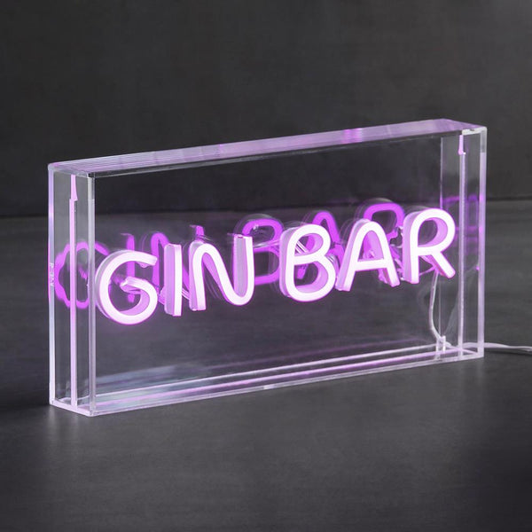 Gin Bar LED Neon Acrylic Box