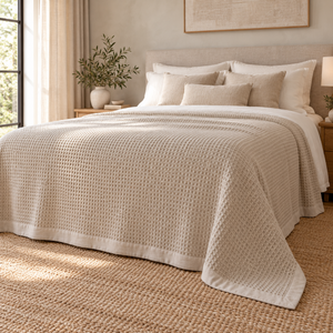 Mondrian Waffle Weave Throw