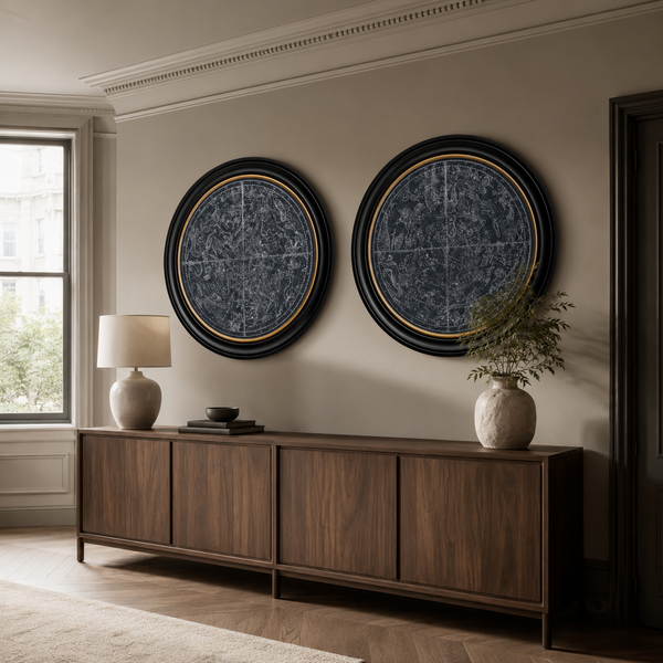 Constellations Maps Framed Wall Art - Set of 2 x 120cm
