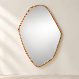 Ruby Wall Mirror - Natural Rattan Pebble Frame - 80cm