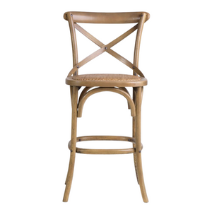French Cross-Back Bar Stool