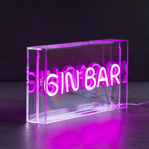 Gin Bar LED Neon Acrylic Box