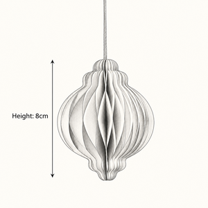 Frosty White Paper Ornaments - Pack of 5 - 8cm