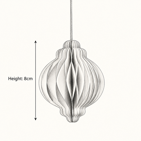 Frosty White Paper Ornaments - Pack of 5 - 8cm