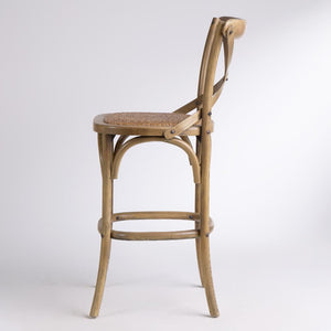 French Cross-Back Bar Stool