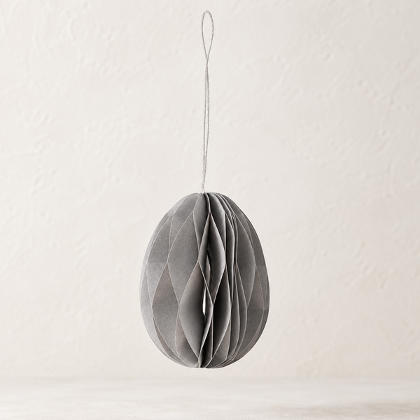 Grey Paper Egg Baubles - Pack of 10 - 7cm