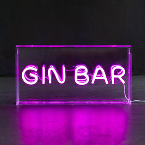 Gin Bar LED Neon Acrylic Box