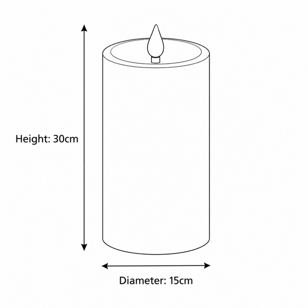 Luxe LED Candle - Taupe - 30cm