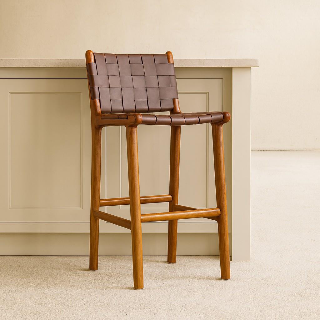 London Woven Leather Stool Options | Where Saints Go