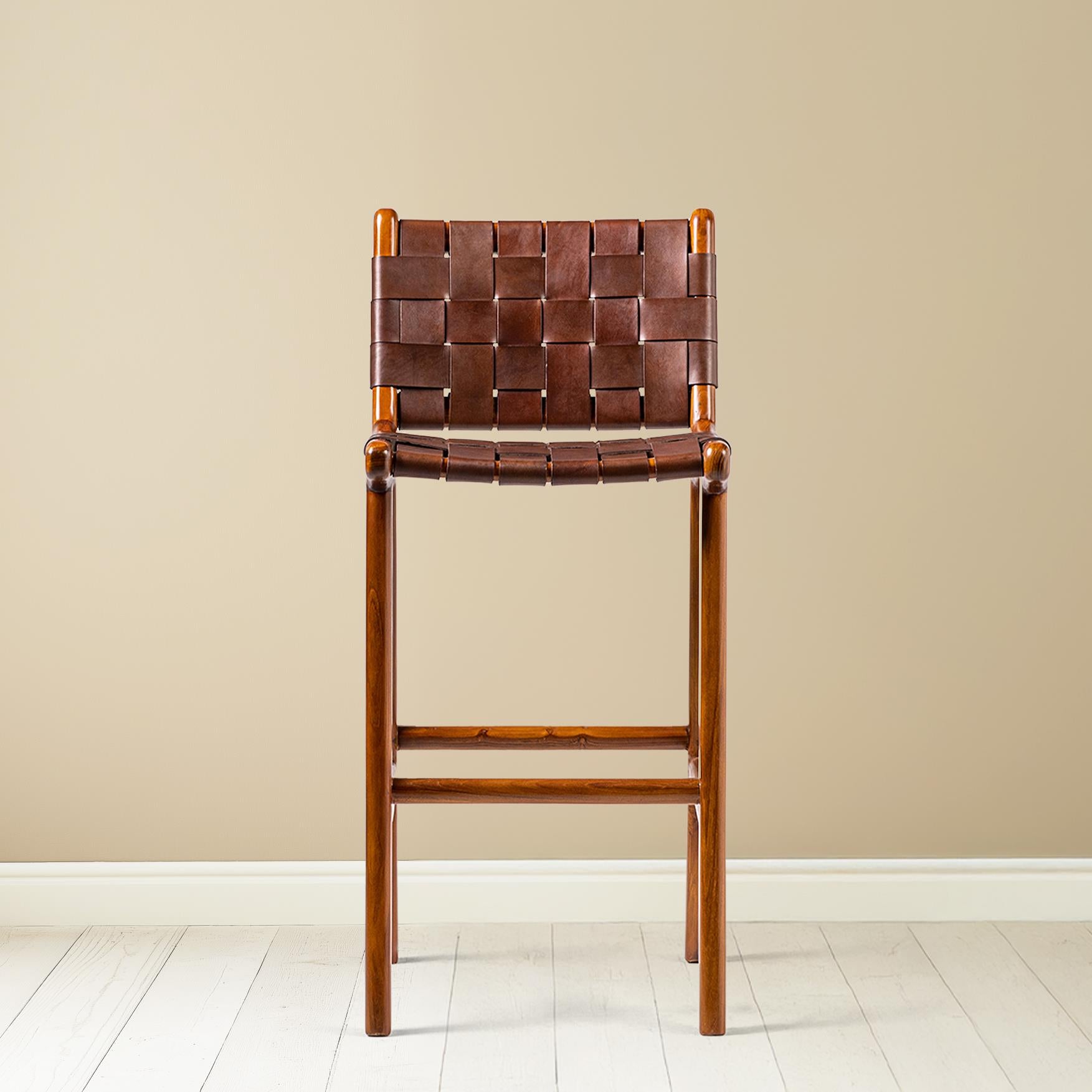 London Woven Leather Stool Options | Where Saints Go