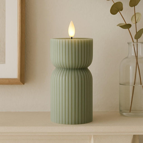 Luxe LED Candle - Grey - 14cm
