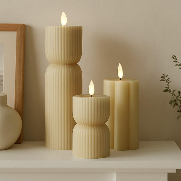 Luxe LED Candle - Stone -14cm