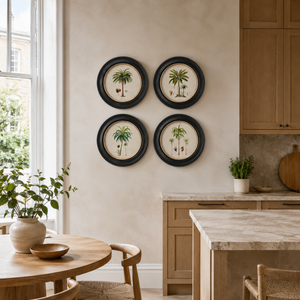 Studies of Palm Trees Framed Wall Art - Round - Set of 4 x 44cm