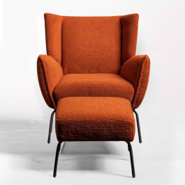 Red orange on sale accent chair